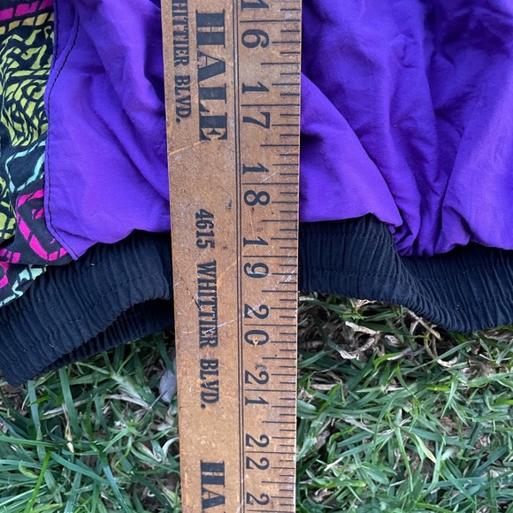 80s 90s Multicolored Neon Windbreaker Ski Jacket Pull OverTurtle Neck Medium - Picture 6 of 8